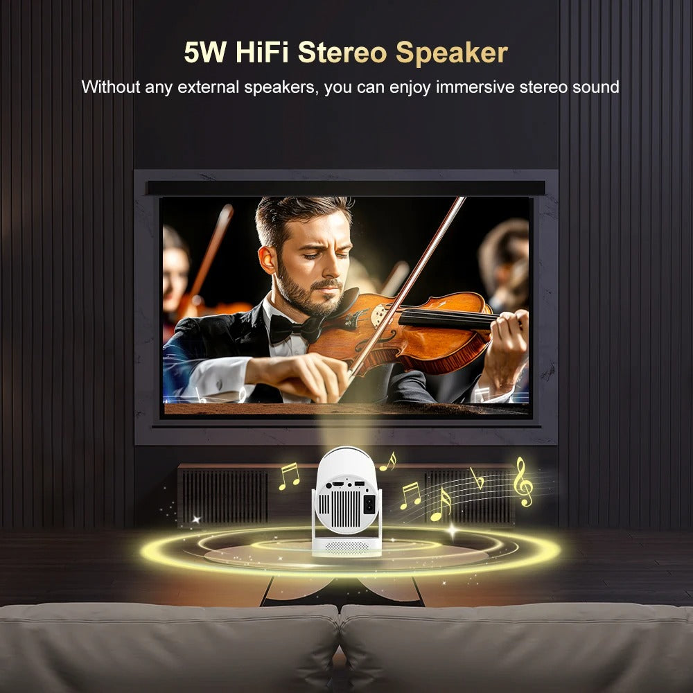 CineDream HD Smart Projector — Portable Home Cinema with Free Wireless Earbuds