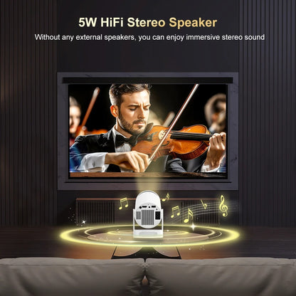 CineDream HD Smart Projector — Portable Home Cinema with Free Wireless Earbuds
