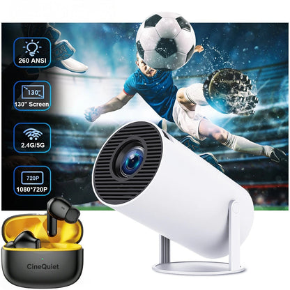 CineDream HD Smart Projector — Portable Home Cinema with Free Wireless Earbuds