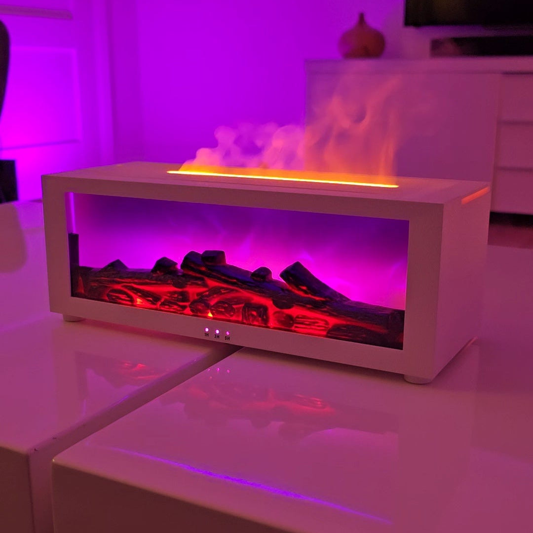 FlameScape Smart Humidifier & Essential Oil Diffuser – Realistic LED Fireplace Ambiance