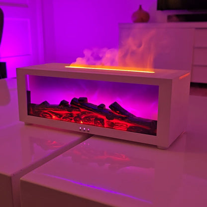 FlameScape Smart Humidifier & Essential Oil Diffuser – Realistic LED Fireplace Ambiance