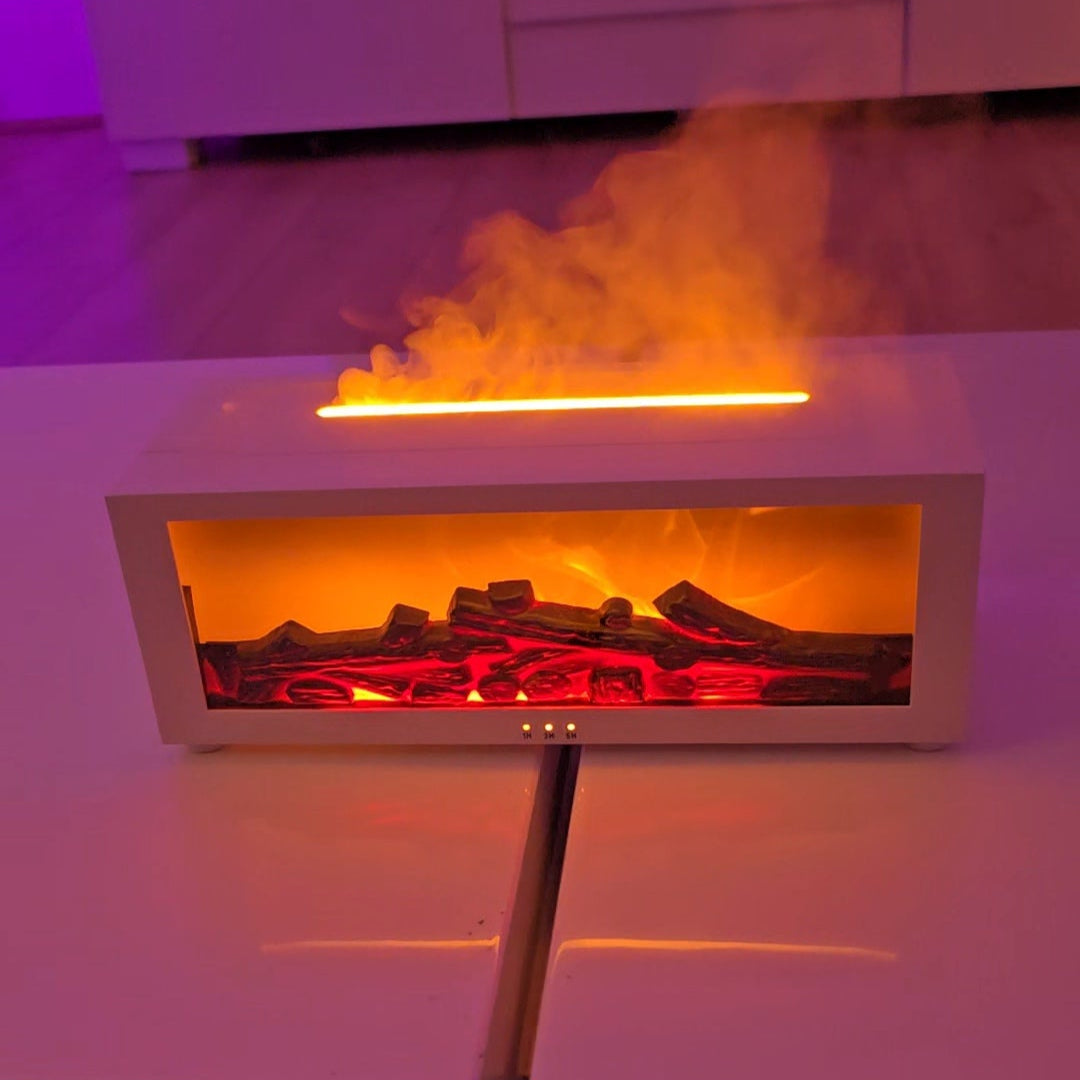 FlameScape Smart Humidifier & Essential Oil Diffuser – Realistic LED Fireplace Ambiance