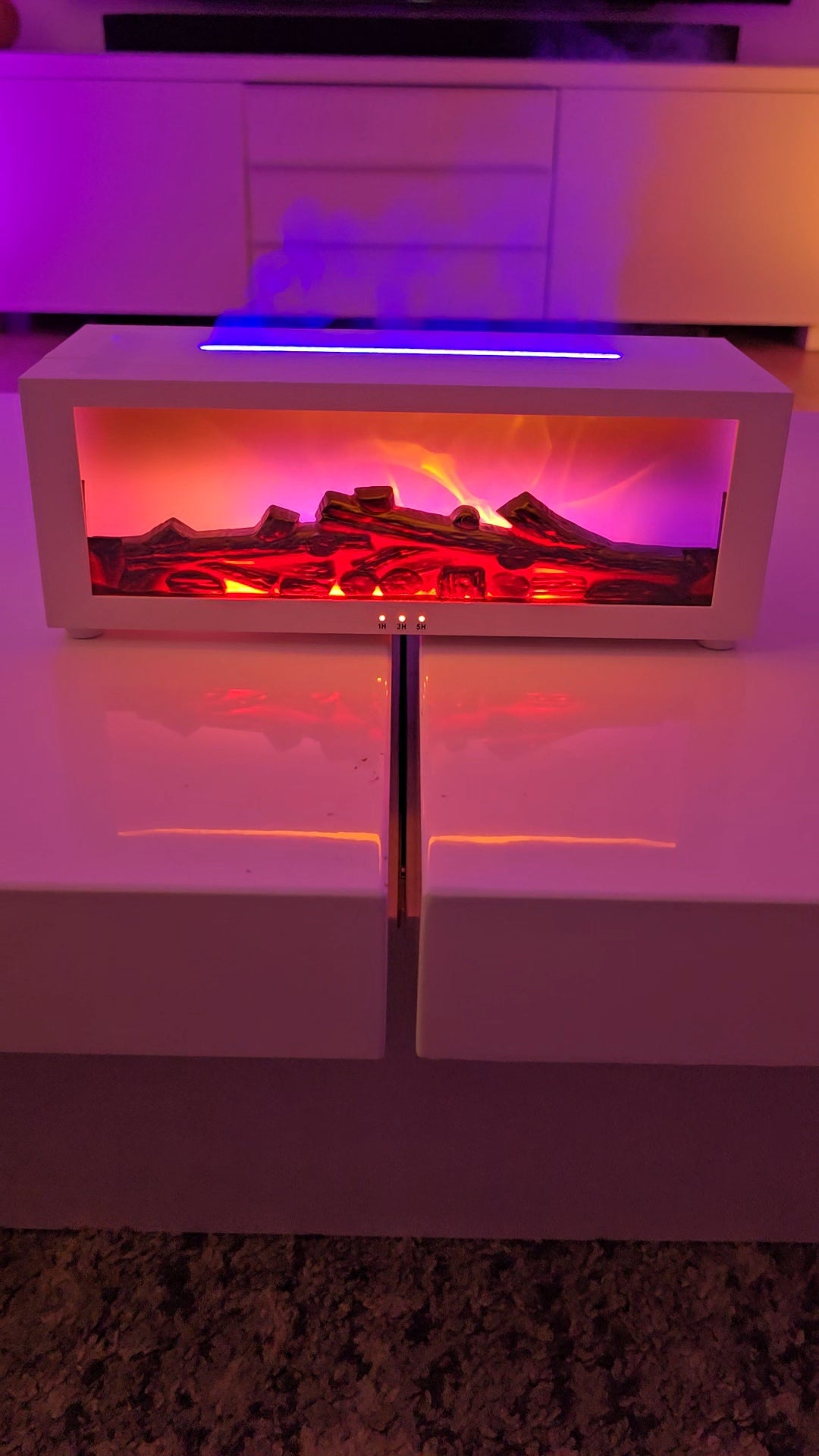 FlameScape Smart Humidifier & Essential Oil Diffuser – Realistic LED Fireplace Ambiance