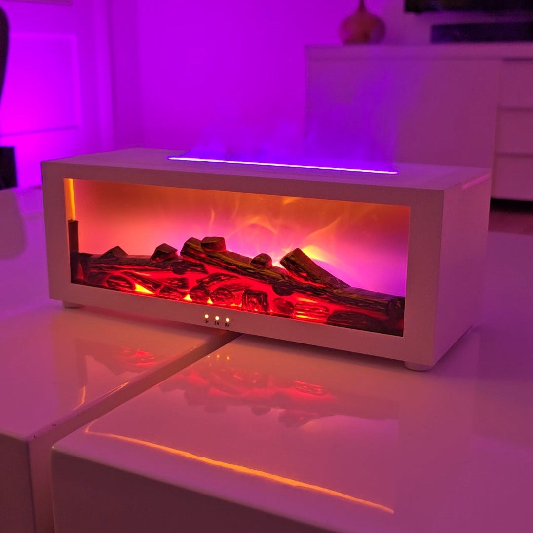 FlameScape Smart Humidifier & Essential Oil Diffuser – Realistic LED Fireplace Ambiance
