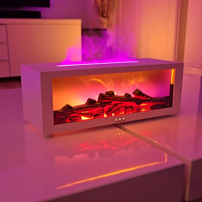 FlameScape Smart Humidifier & Essential Oil Diffuser – Realistic LED Fireplace Ambiance