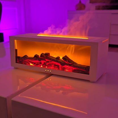 FlameScape Smart Humidifier & Essential Oil Diffuser – Realistic LED Fireplace Ambiance