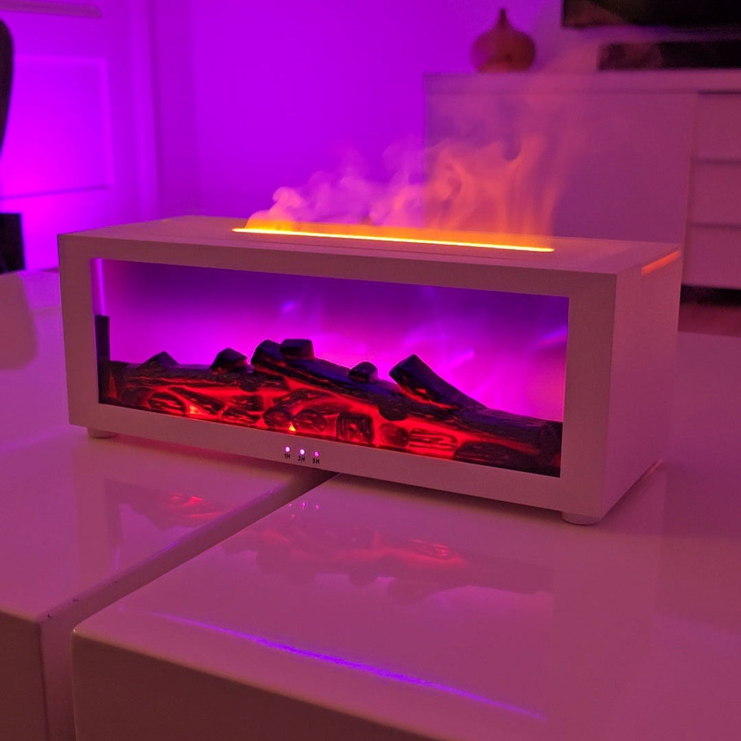 FlameScape Smart Humidifier & Essential Oil Diffuser – Realistic LED Fireplace Ambiance