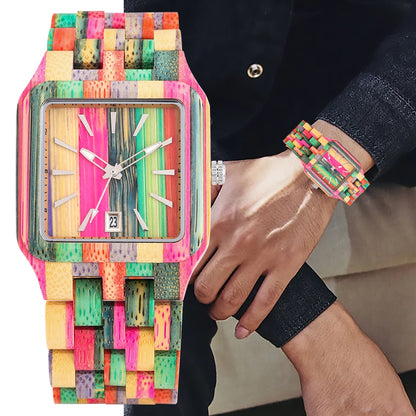 Barenio RAINBOW WOODEN WATCH