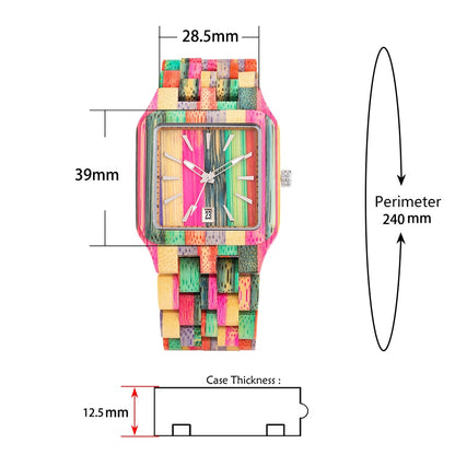 Barenio RAINBOW WOODEN WATCH