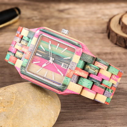 Barenio RAINBOW WOODEN WATCH